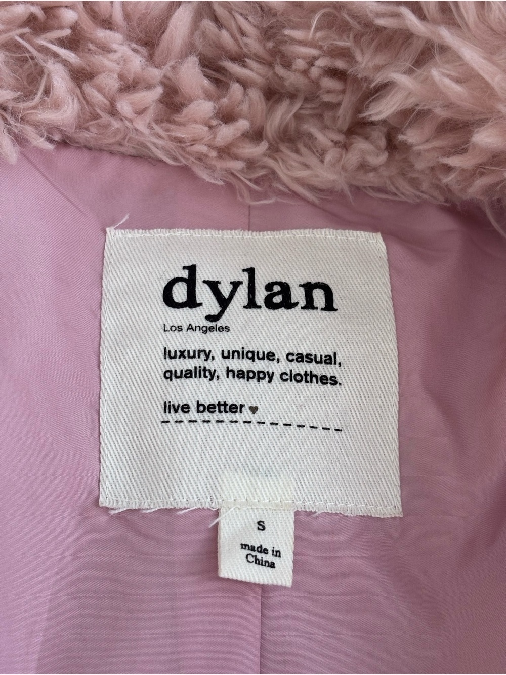 Dylan Los Angeles Pink Faux Fur Teddy Coat/Jacket Coquette Glam Size S - Picture 7 of 8